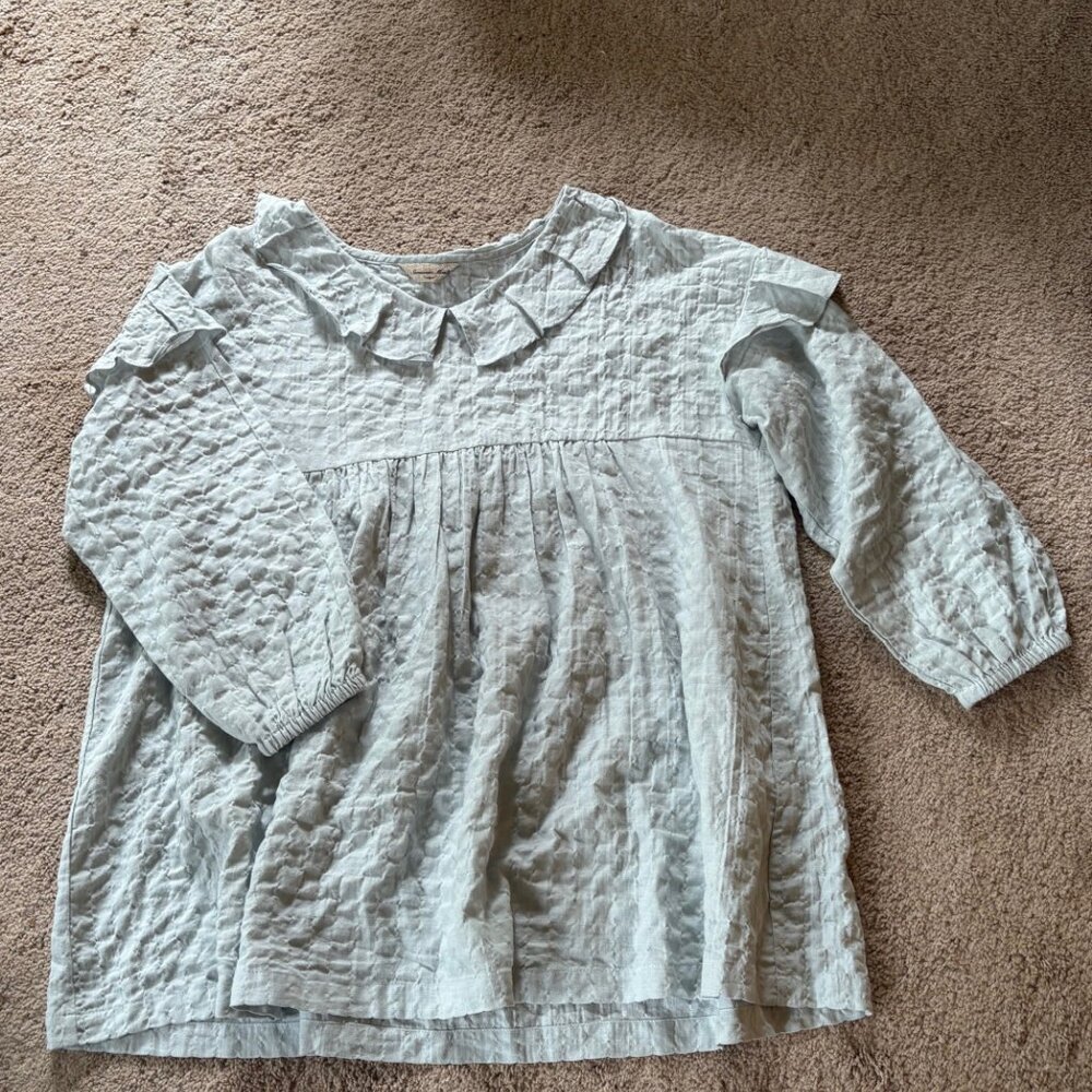 Samansa Mos2 Pale Blue Cotton Gauze Blouse Tunic OS